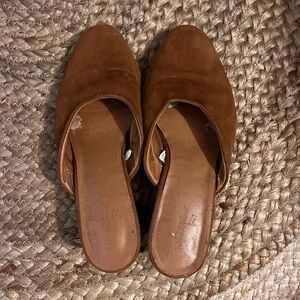 Women's Brown Leather Mules